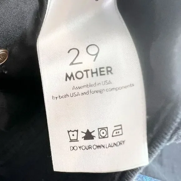 Mother Looker Ankle Fray Guilty Glitter Racer Jeans Womens 29 Black Frayed Hem - Picture 6 of 14